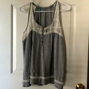 ✨Sold✨ Maurices Grey Lace Tank Top XL